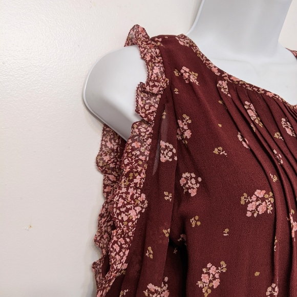 Joie silk floral print pleated dress size xs - Picture 8 of 8